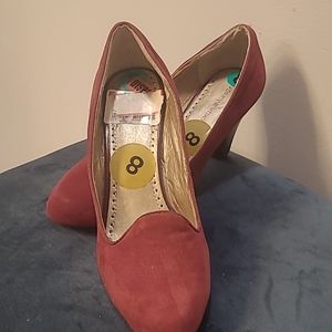 Burgundy Suede Adrienne Vittadini Shoes Size 8